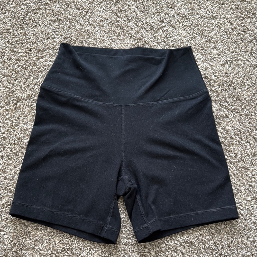 Fleo Women's Black Biker Short 6" - High Rise